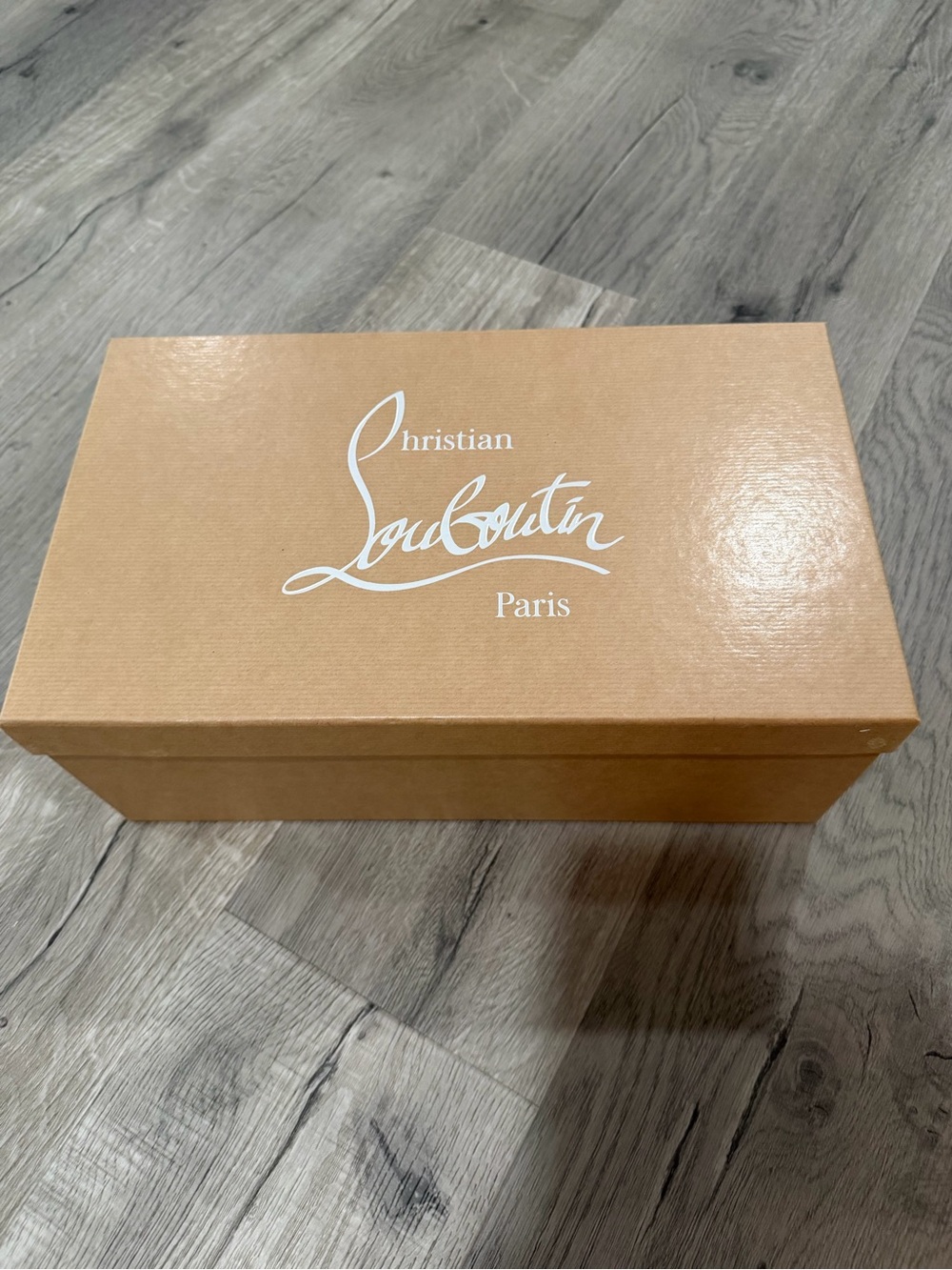 Christian Louboutin Tan Box with White Logo